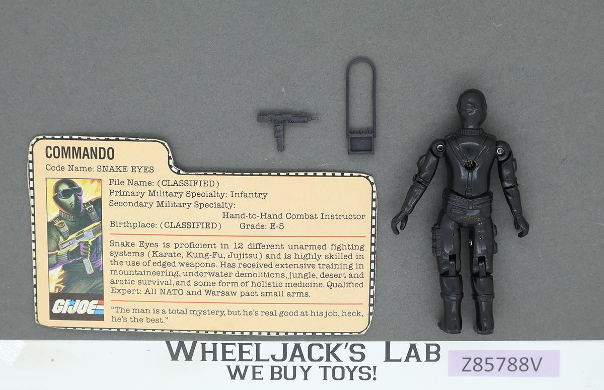 Snake Eyes V1 Straight Arms 100% Complete G.I. Joe 1982 Hasbro Vintage Figure