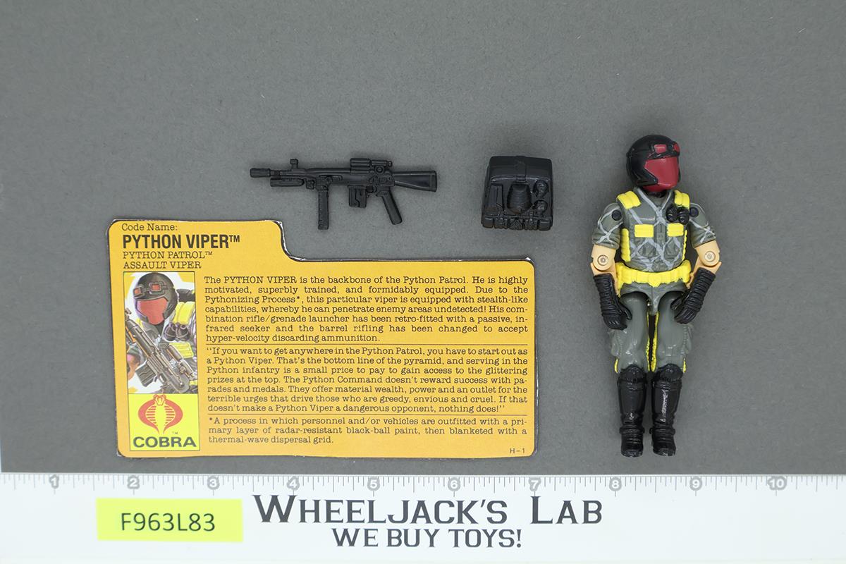 Python Viper V2 100% Complete G.I. Joe 1989 Hasbro Vintage Action Figure