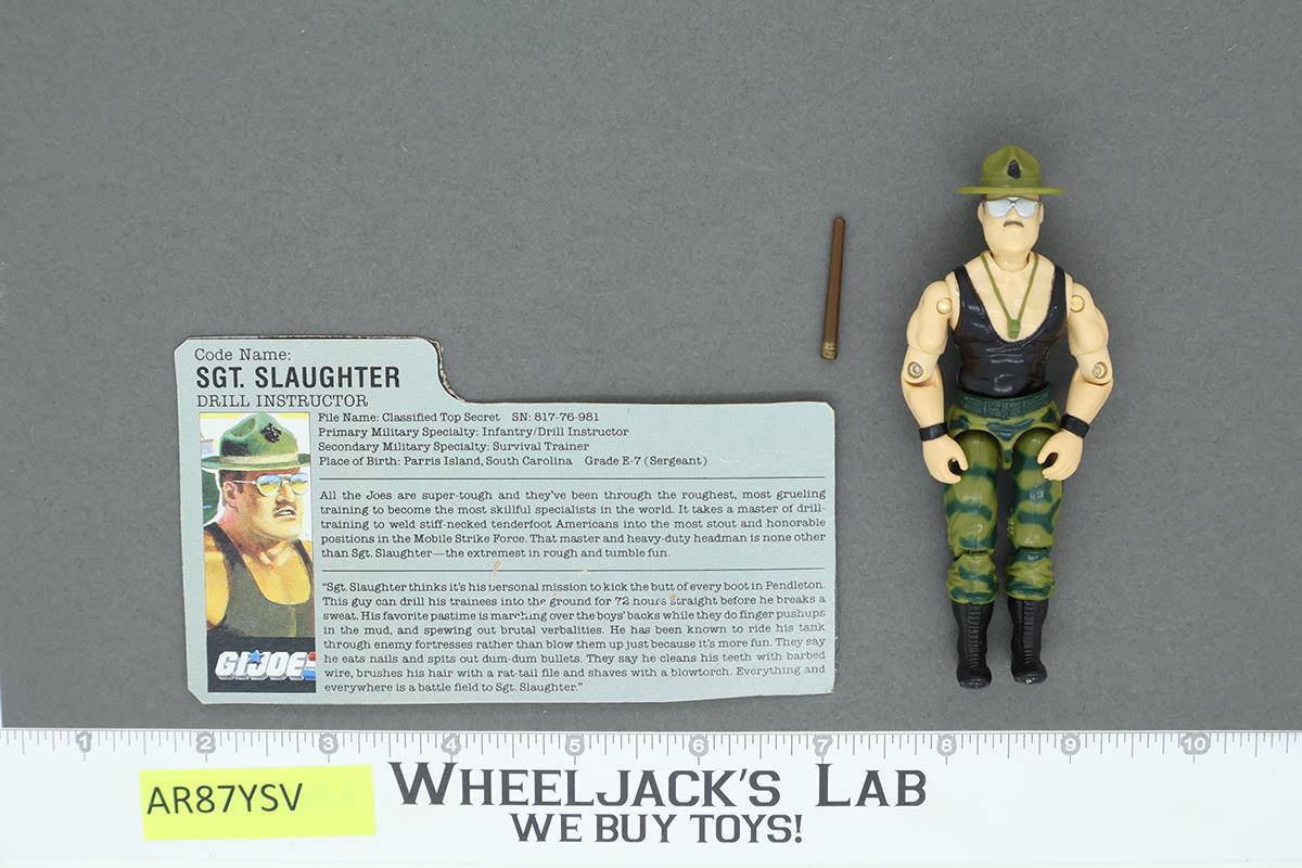 Sgt. Slaughter V2 100% Complete G.I. Joe 1986 Hasbro Vintage Action Figure
