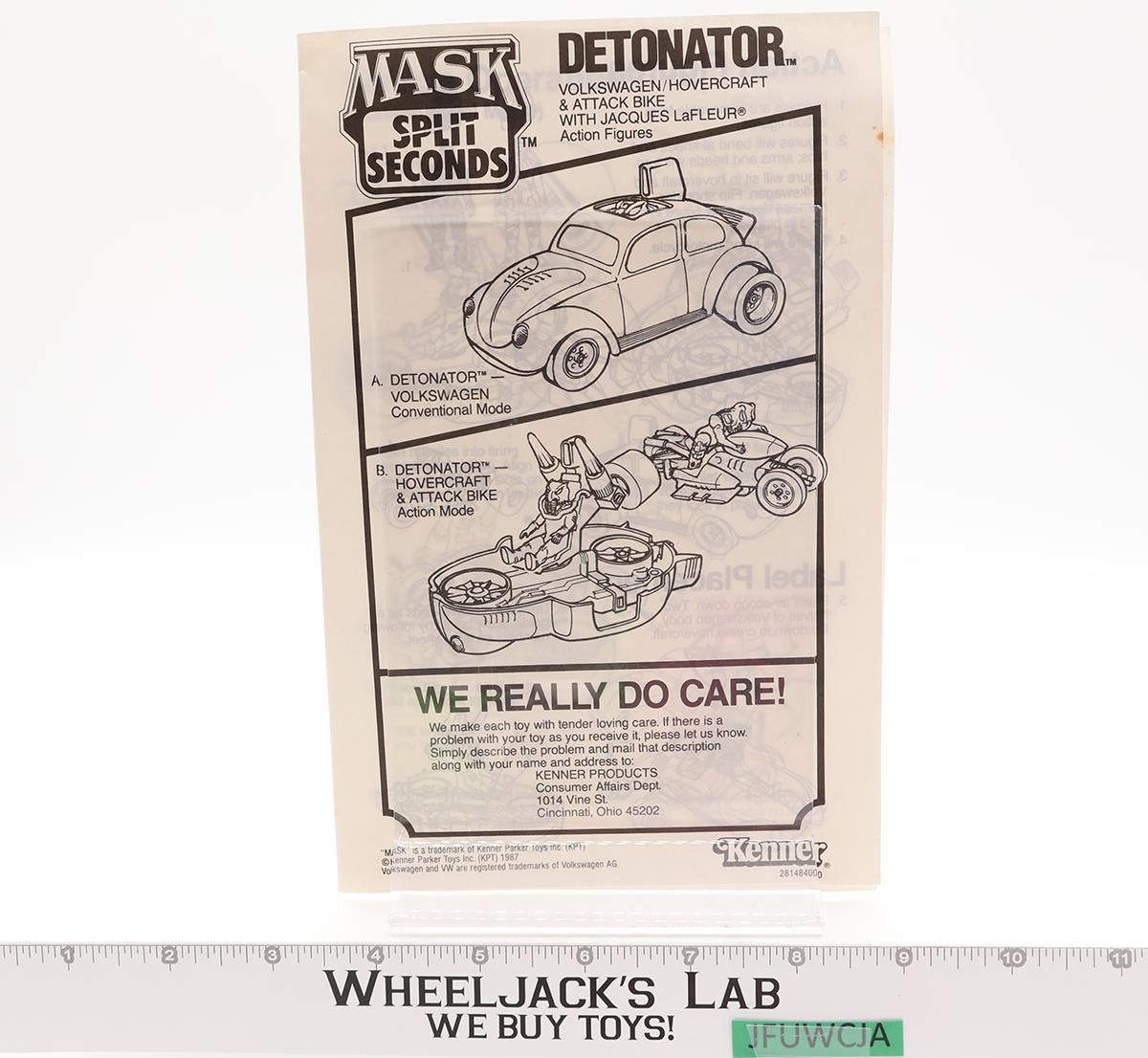 Detonator Jacques LaFleur 100% Complete W/BOX MASK M.A.S.K. 1987 Kenner Vintage