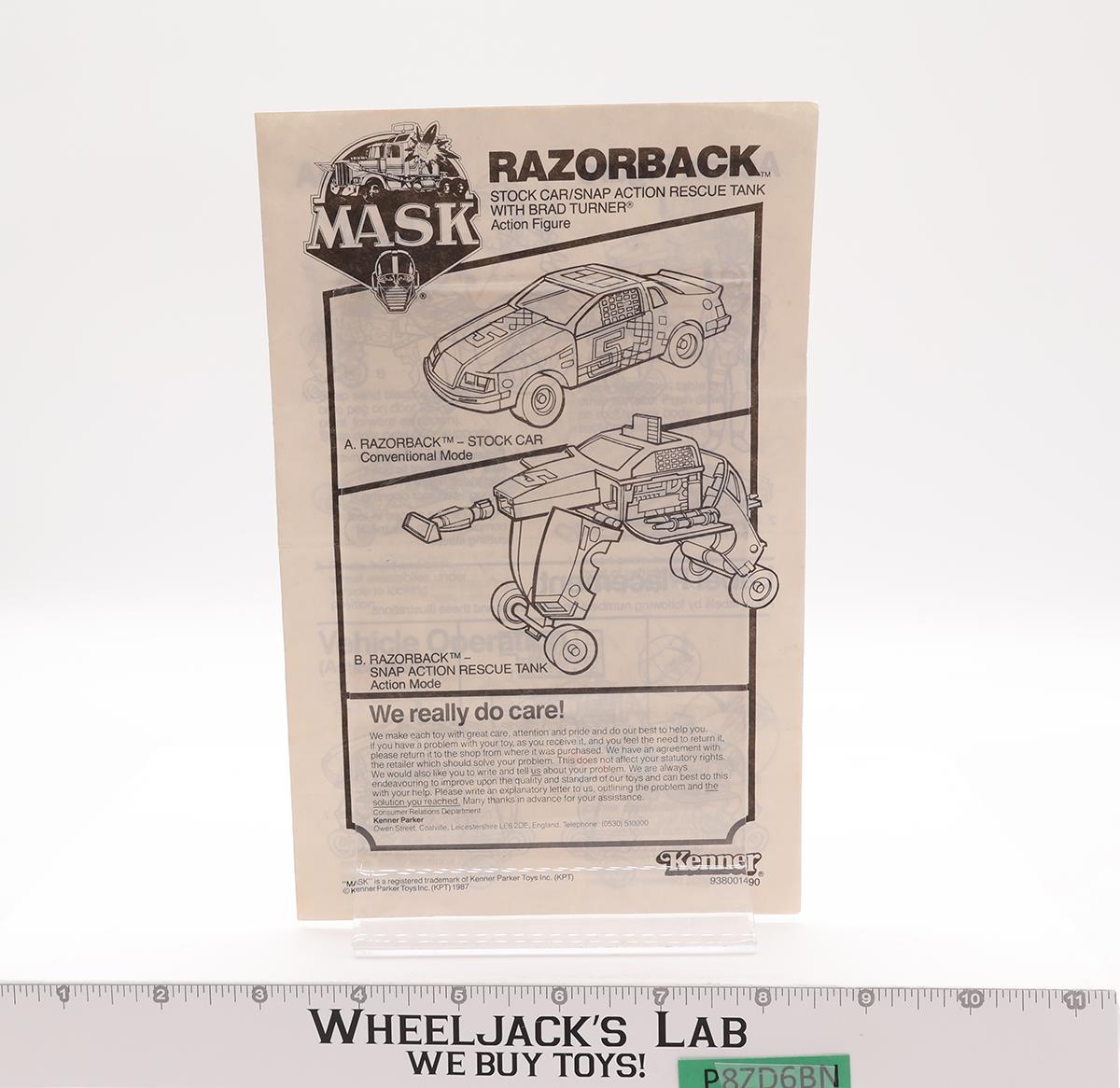 Razorback W/Brad Turner 100% Complete W/Box MASK 1987 Kenner Vintage Vehicle
