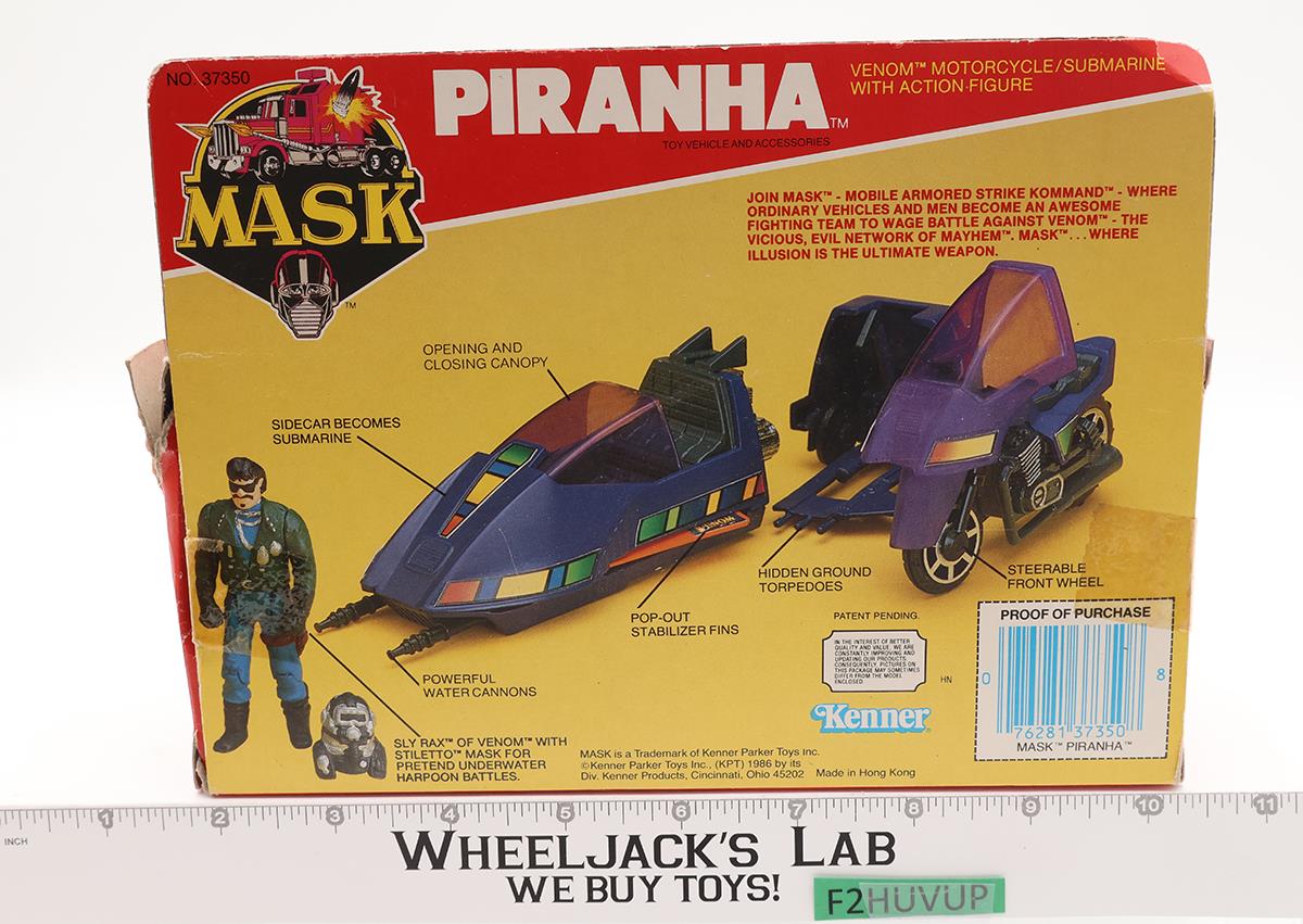 Piranha W/ Sly Rax 100% Complete W/Box M.A.S.K. Kenner 1985 Action Figure