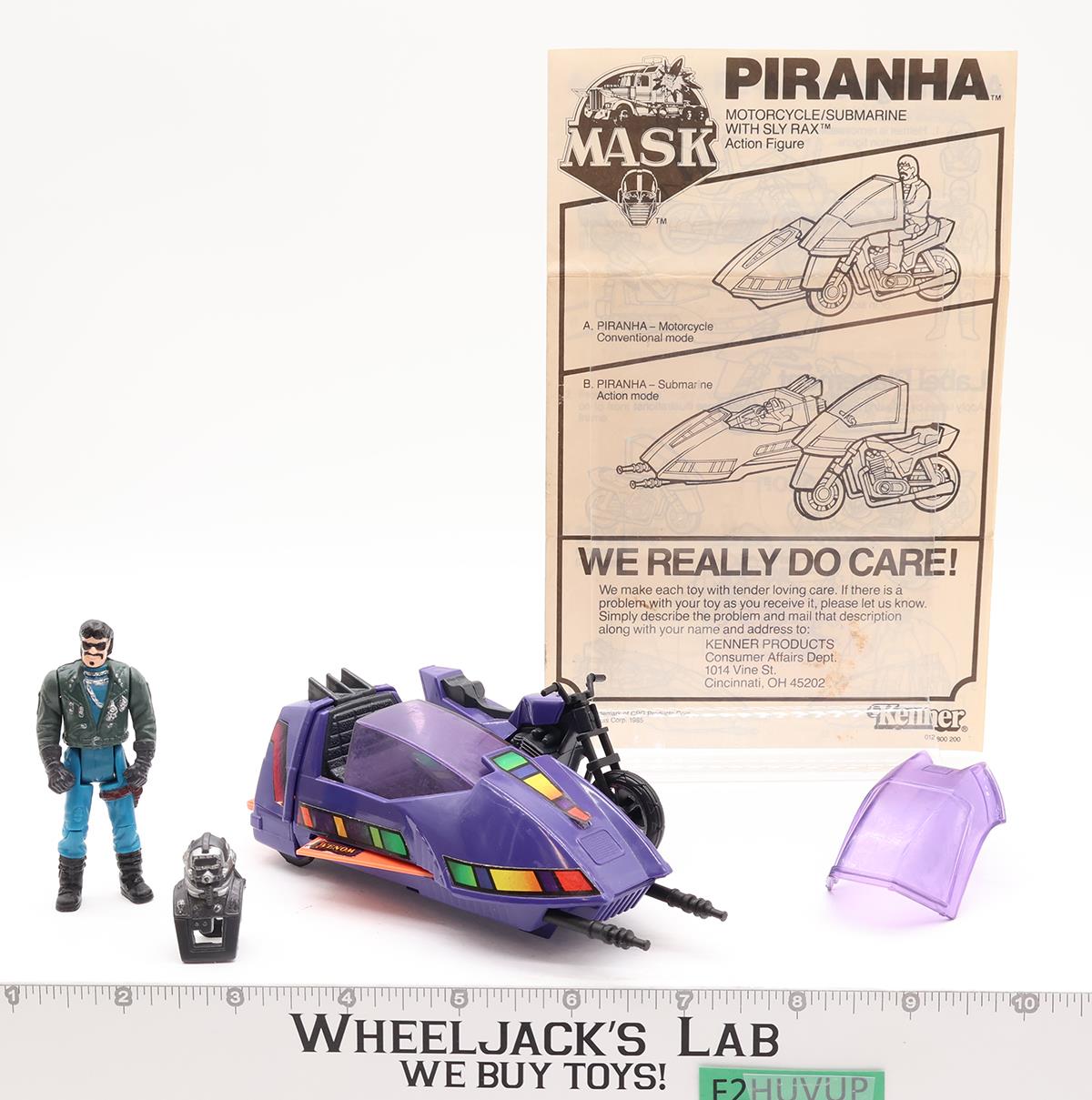 Piranha W/ Sly Rax 100% Complete W/Box M.A.S.K. Kenner 1985 Action Figure