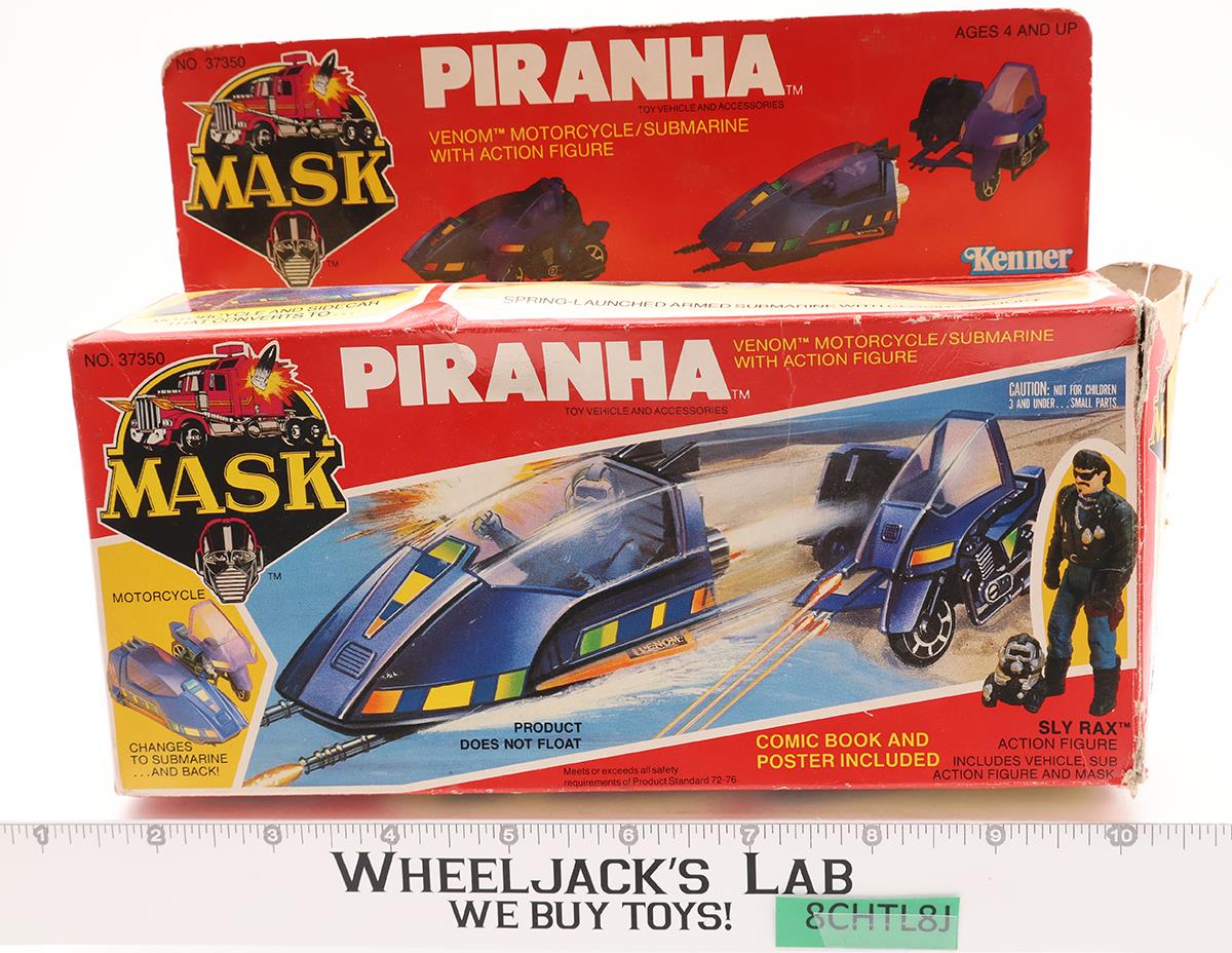 Piranha W/ Sly Rax 100% Complete W/Box M.A.S.K. Kenner 1985 Action Figure