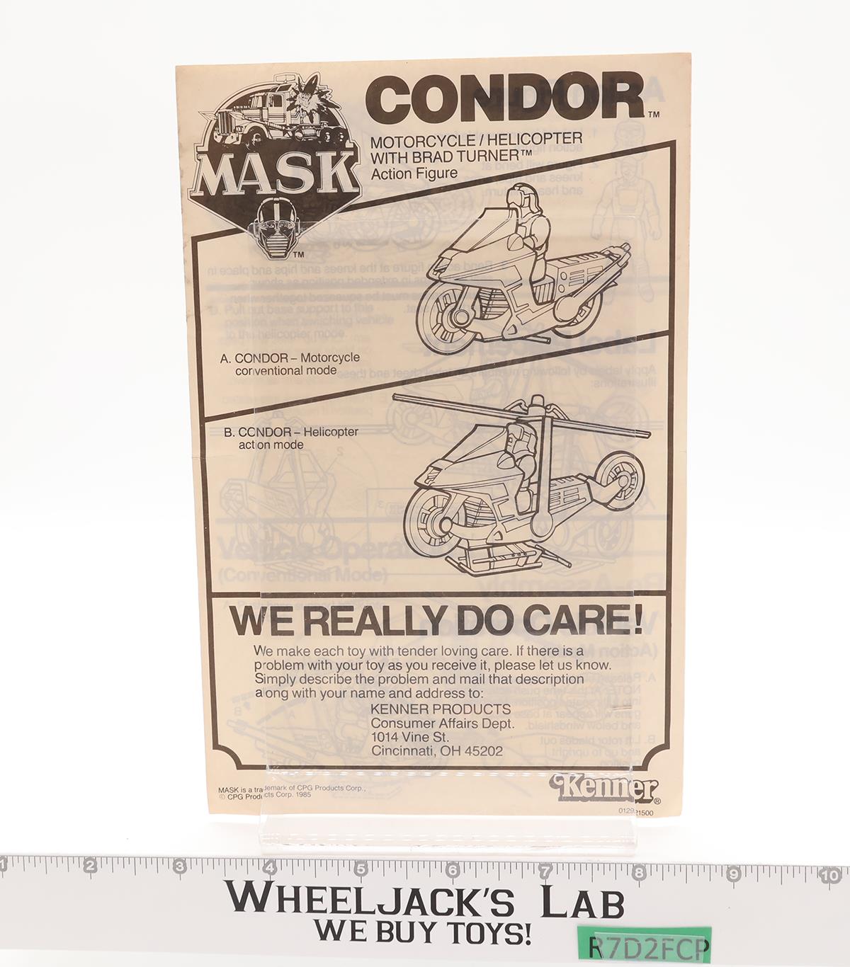 Condor Brad Turner 100% Complete W/Foreign Box MASK 1985 Vintage Vehicle