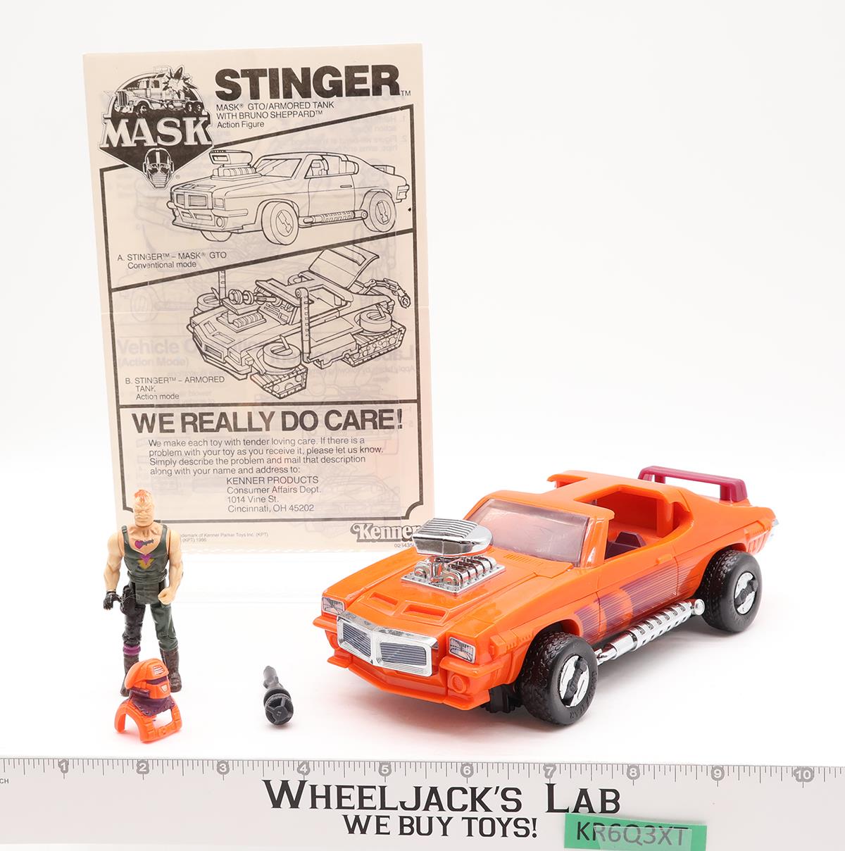 Stinger W/ Bruno Sheppard 100% Complete W/Box MASK 1986 Kenner Vehicle