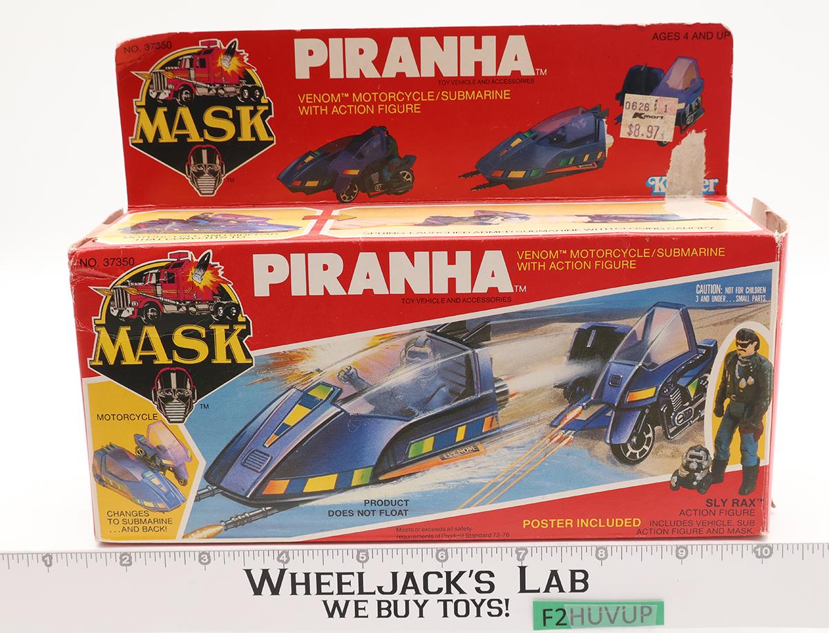 Piranha W/ Sly Rax 100% Complete W/Box M.A.S.K. Kenner 1985 Action Figure