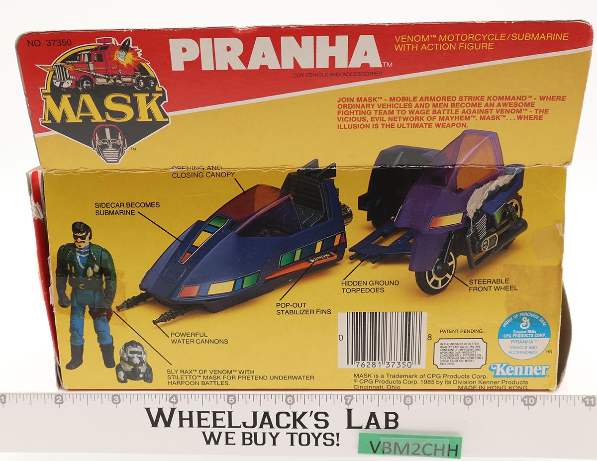 Piranha W/ Sly Rax 100% Complete W/Box M.A.S.K. Kenner 1985 Action Figure