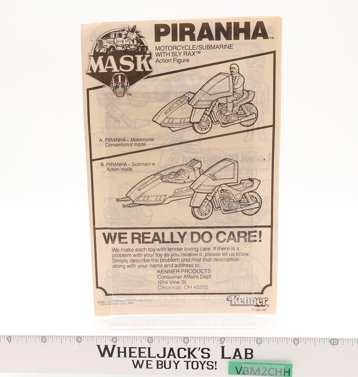 Piranha W/ Sly Rax 100% Complete W/Box M.A.S.K. Kenner 1985 Action Figure