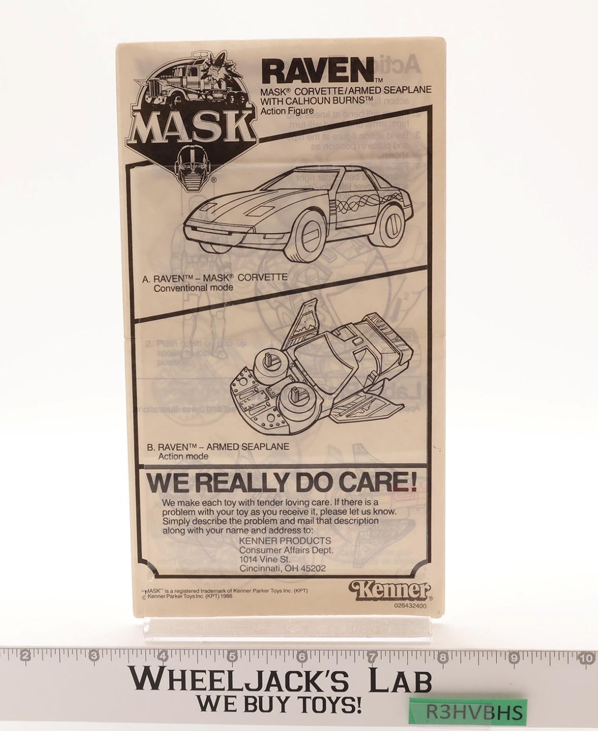 Raven Black Corvette 1986 MASK M.A.S.K. Vintage Kenner Action Figure Vehicle