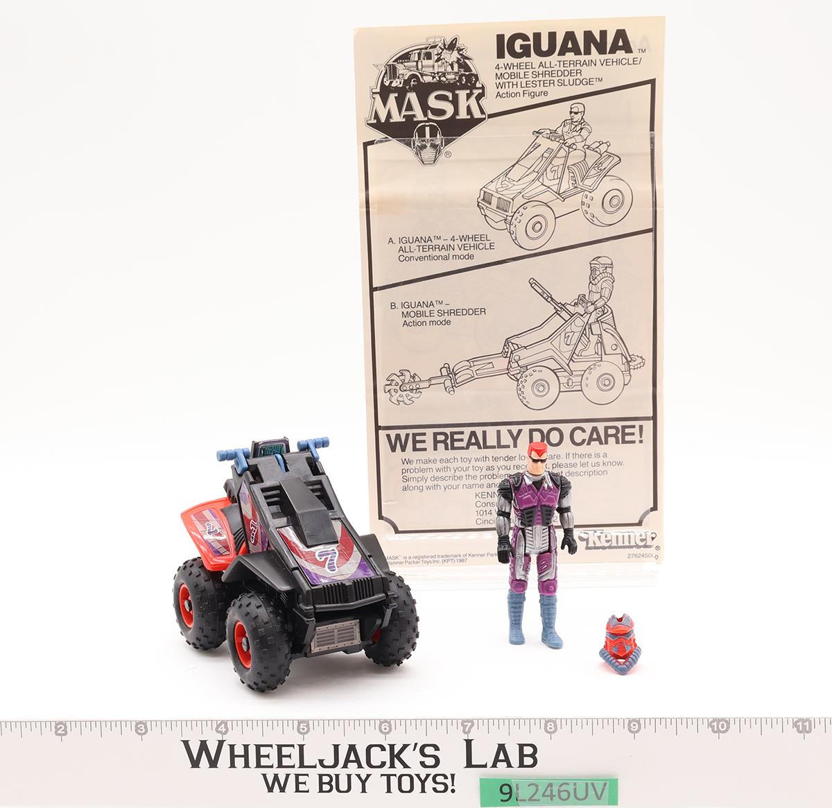 Iguana W/ Lester Sludge 100% Complete W/Box M.A.S.K. 1985 Kenner Figure Vehicle