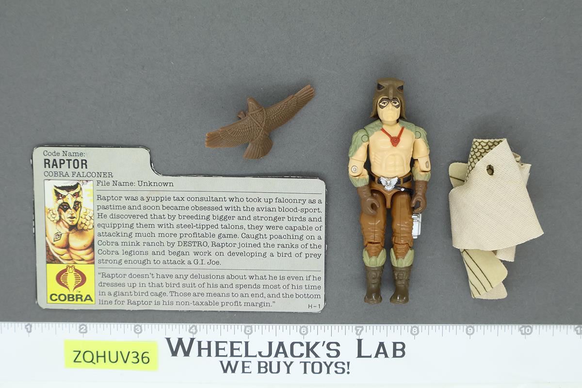 Raptor V1 100% Complete G.I. Joe 1987 Hasbro Vintage Action Figure