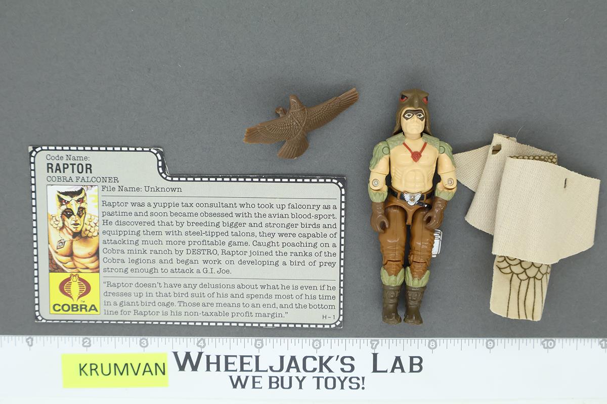 Raptor V1 100% Complete G.I. Joe 1987 Hasbro Vintage Action Figure