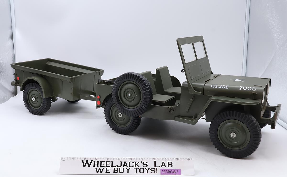 Combat Jeep 7000 W/ Trailer GI Joe 1965 Vintage Vehicle Action Figure