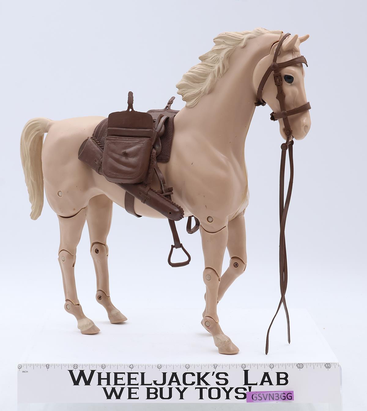 Comanche Movable Cavalry Horse w/Tack Fort Apache Johnny West Marx 12" Complete