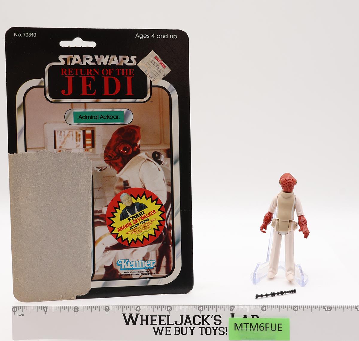 Admiral Ackbar Complete 65 Back-D ROTJ Star Wars Kenner 1983 NO REPRO