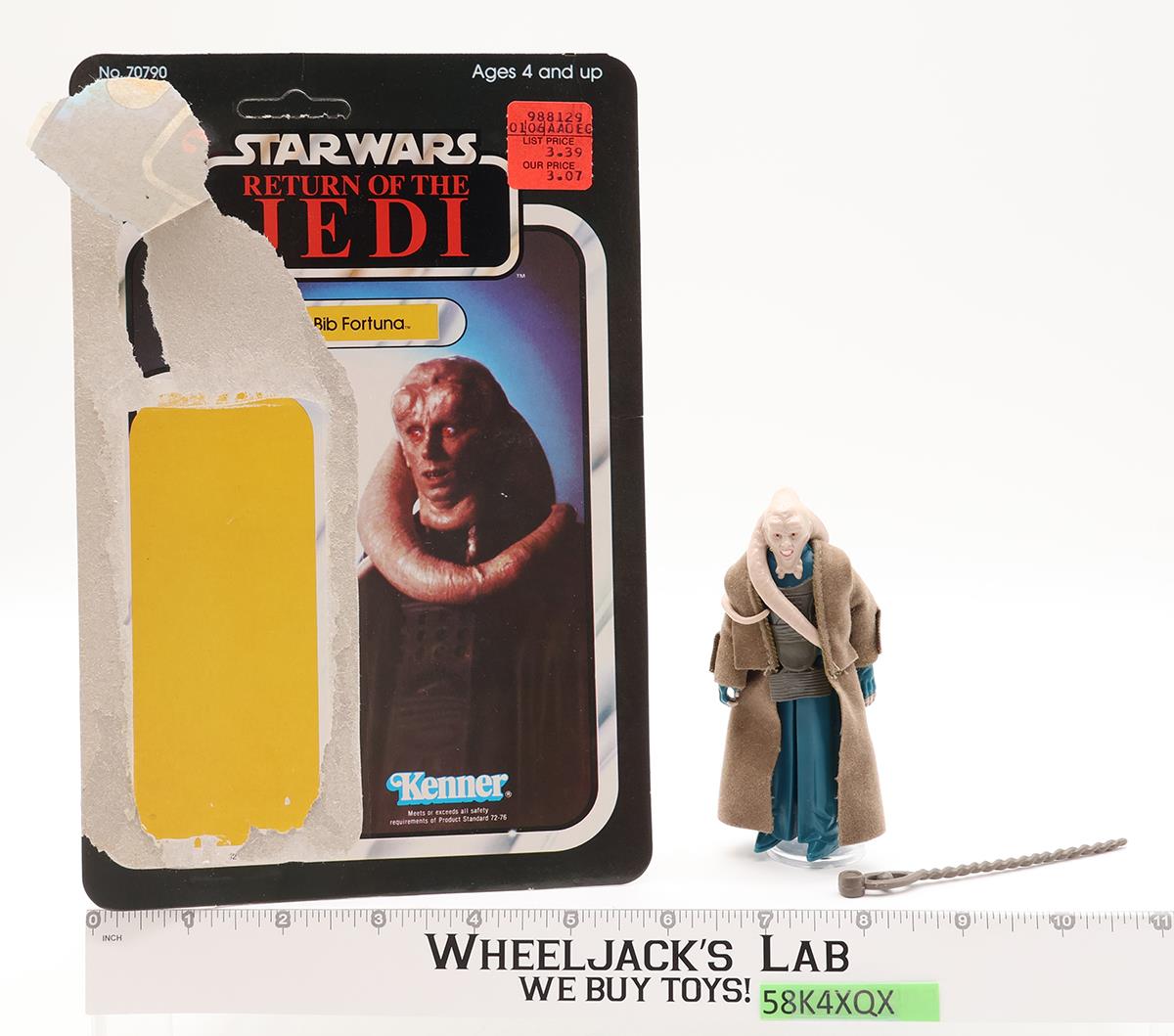 Bib Fortuna 100% Complete 65 Back-B Star Wars ROTJ 1983 Kenner Figure NO REPRO
