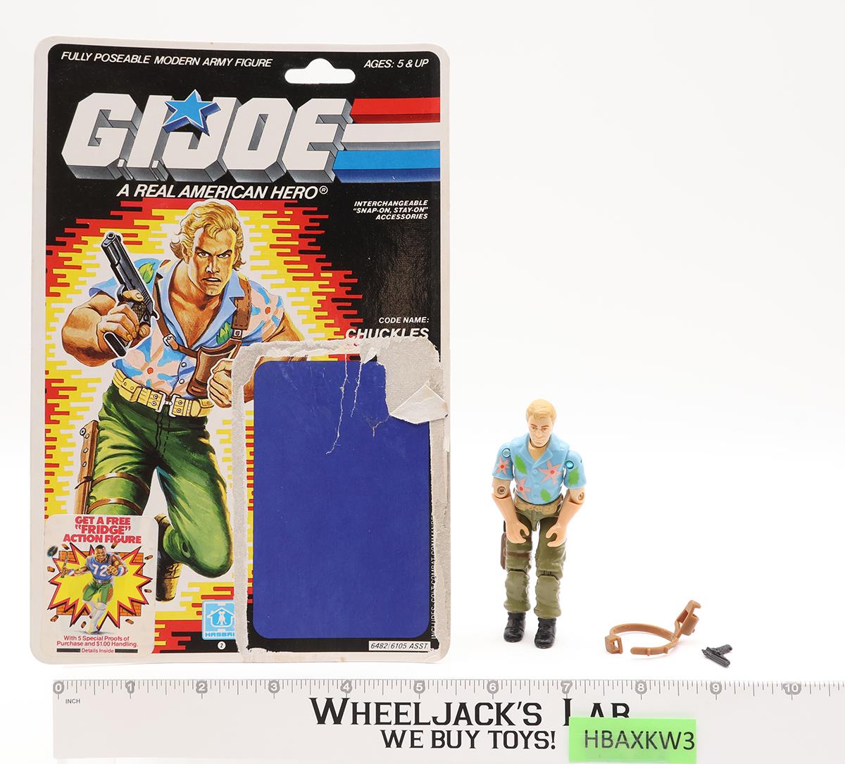 Chuckles V1 100% Complete 34 Cardback GI Joe 1987 Hasbro Vintage Action Figure