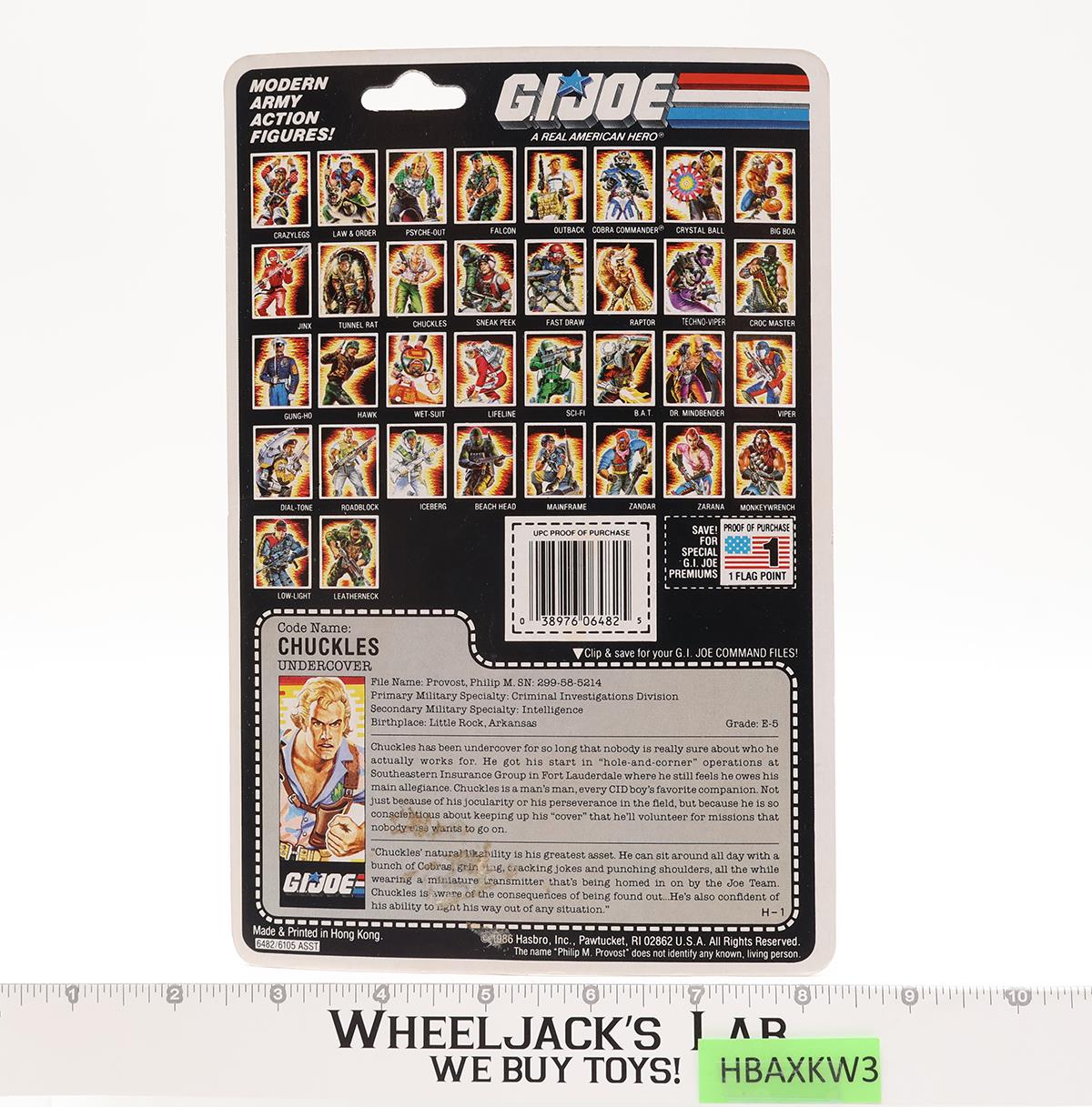 Chuckles V1 100% Complete 34 Cardback GI Joe 1987 Hasbro Vintage Action Figure