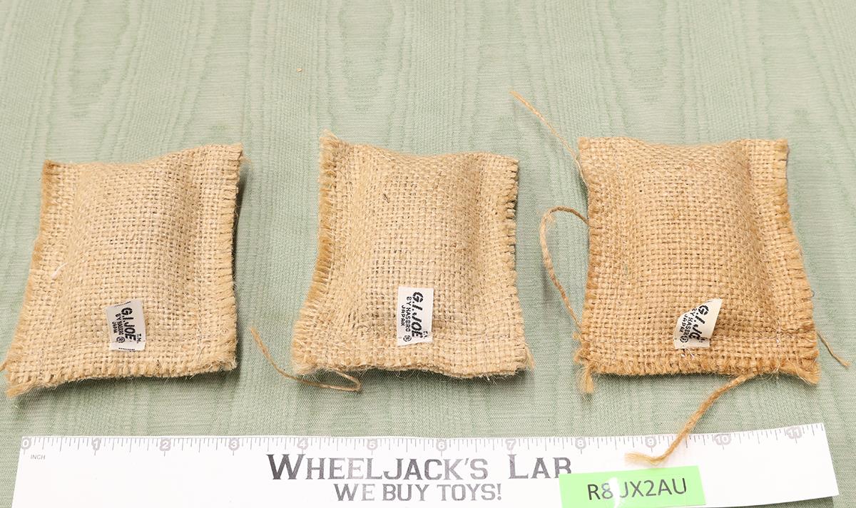 3-pc Lot Combat Sandbags Tagged Japan GI Joe Action Soldier 1964 Accessory Set