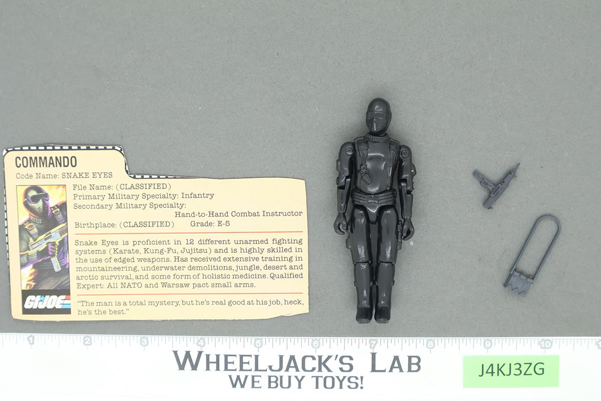 Snake Eyes V1 Straight Arms 100% Complete G.I. Joe 1982 Hasbro Vintage Figure