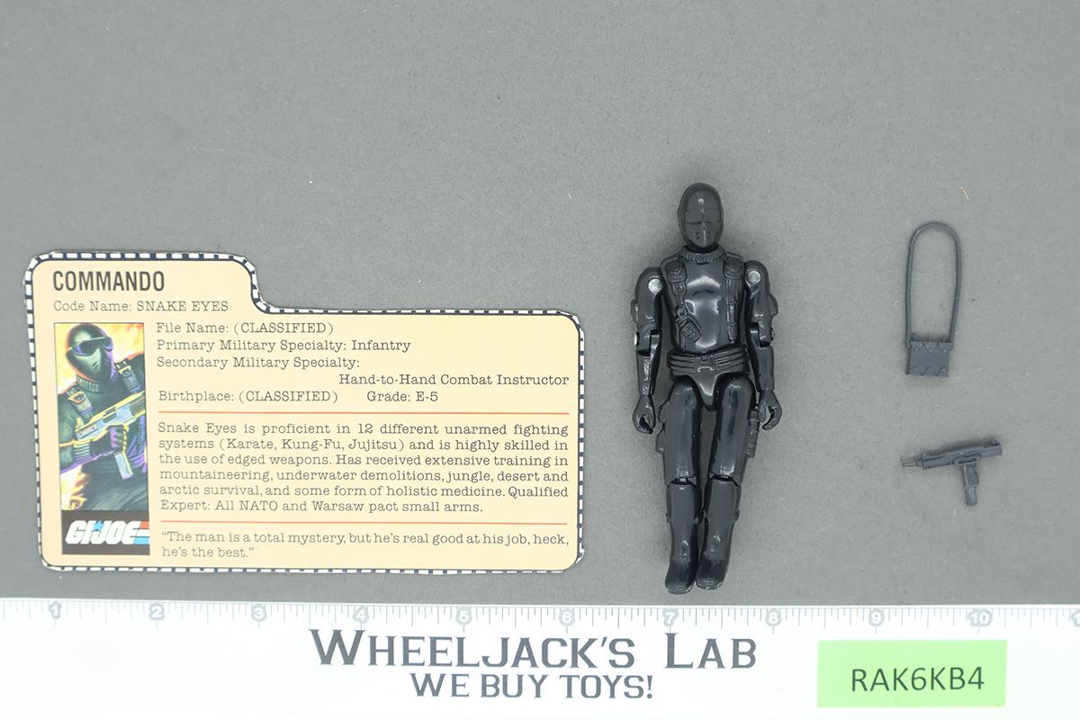 Snake Eyes V1 Straight Arms 100% Complete G.I. Joe 1982 Hasbro Vintage Figure