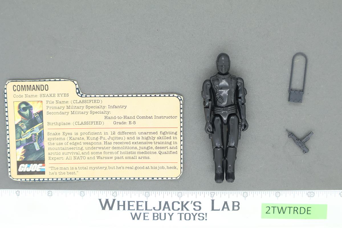 Snake Eyes V1 Straight Arms 100% Complete G.I. Joe 1982 Hasbro Vintage Figure