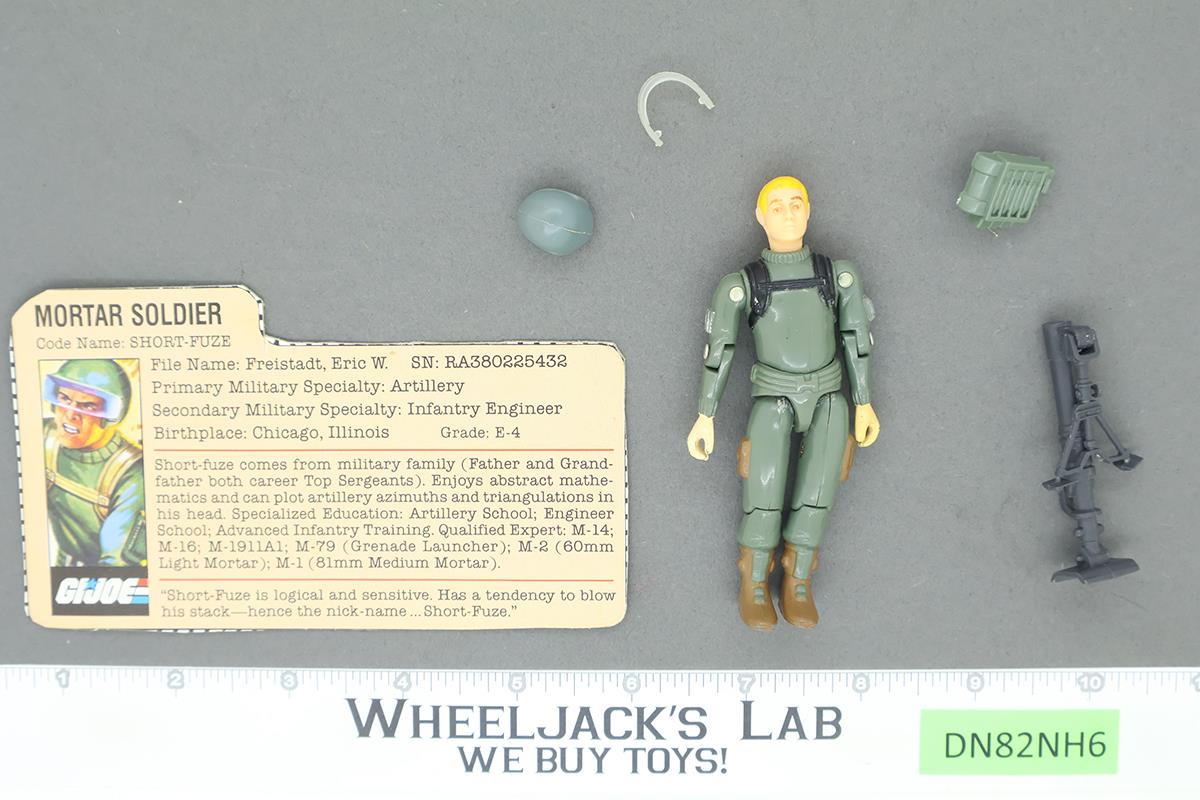 Short-Fuze V1 Straight Arms 100% Complete G.I. Joe 1982 Hasbro Vintage Figure