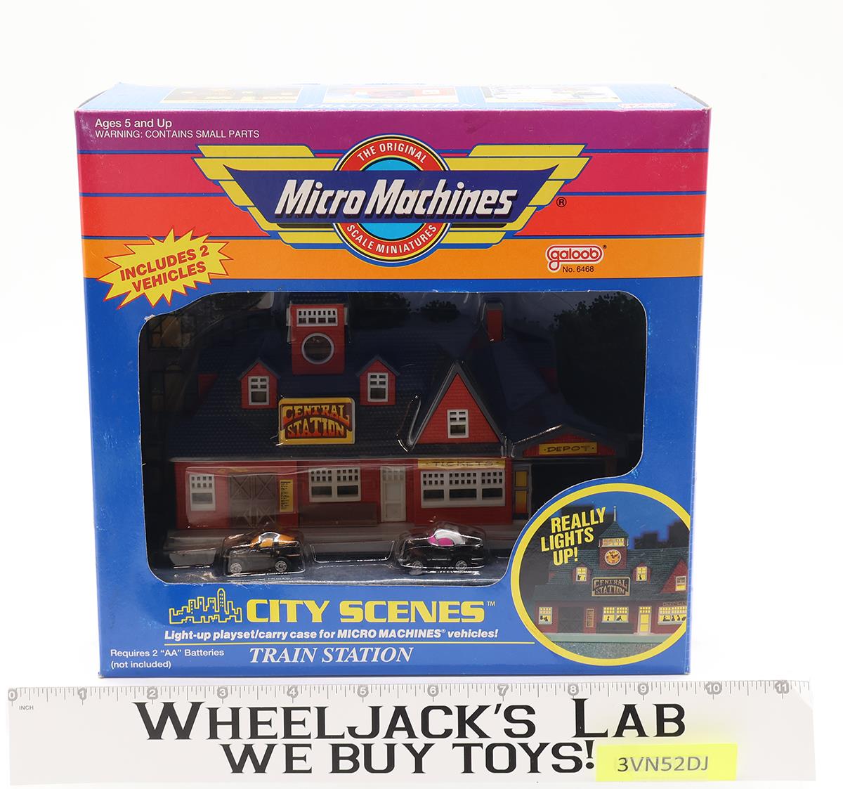 #6468 Train Station Micro Machines City Scenes 1989 Galoob Vintage NEW MISB