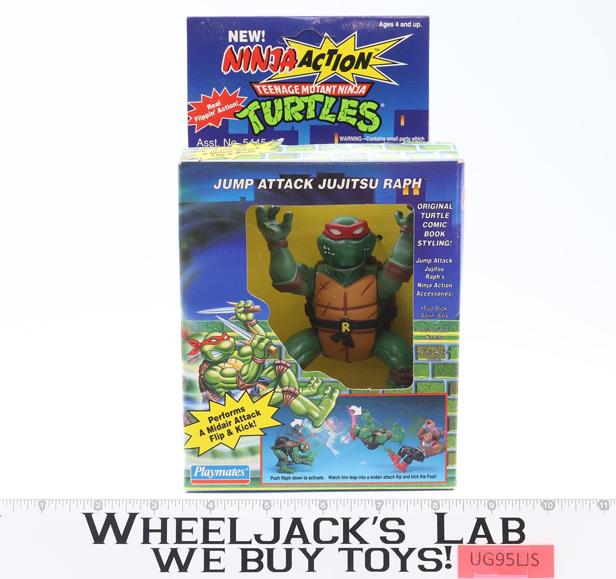 Jump Attack Jujitsu Raph Ninja Action TMNT 1993 Playmates Figure NEW MISB SEALED