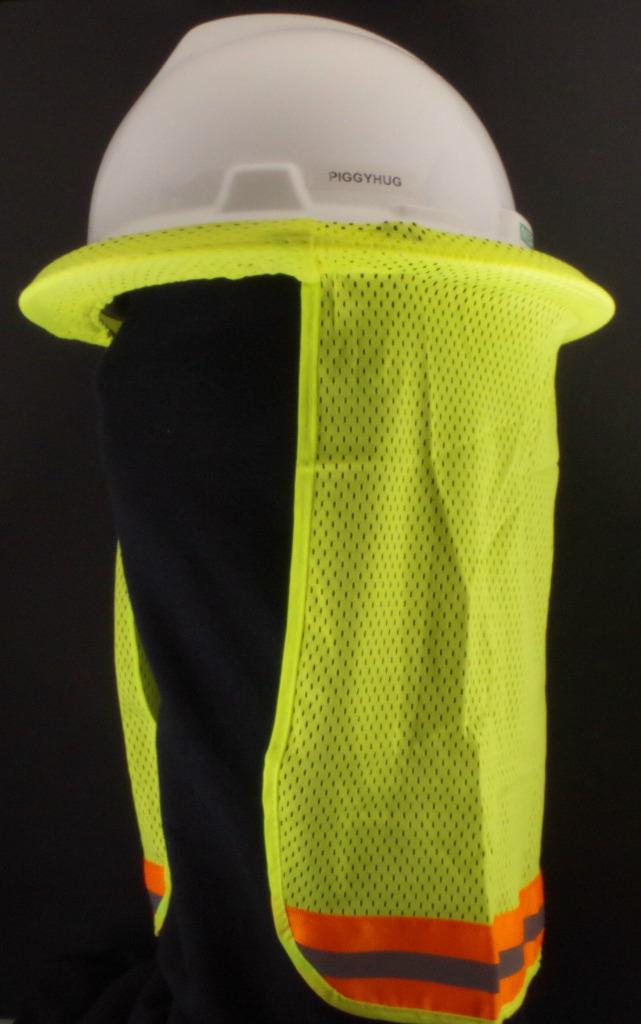 Hard Hat Hi Vis Cuello Protector Solar Sombra Refrigeración Agujeros Naranja o - Imagen 3 de 3