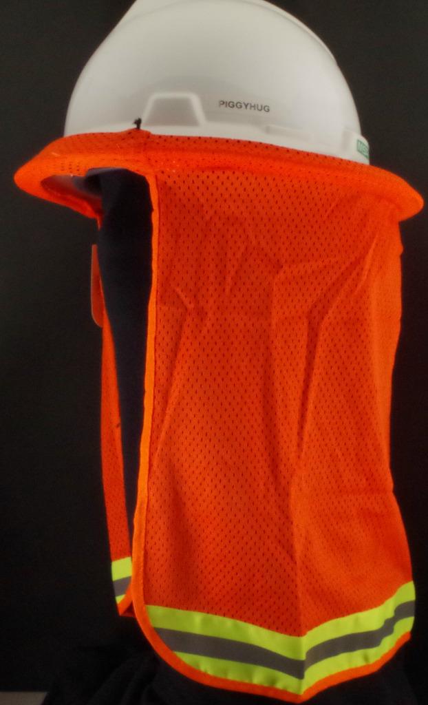 Hard Hat Hi Vis Cuello Protector Solar Sombra Refrigeración Agujeros Naranja o - Imagen 2 de 3