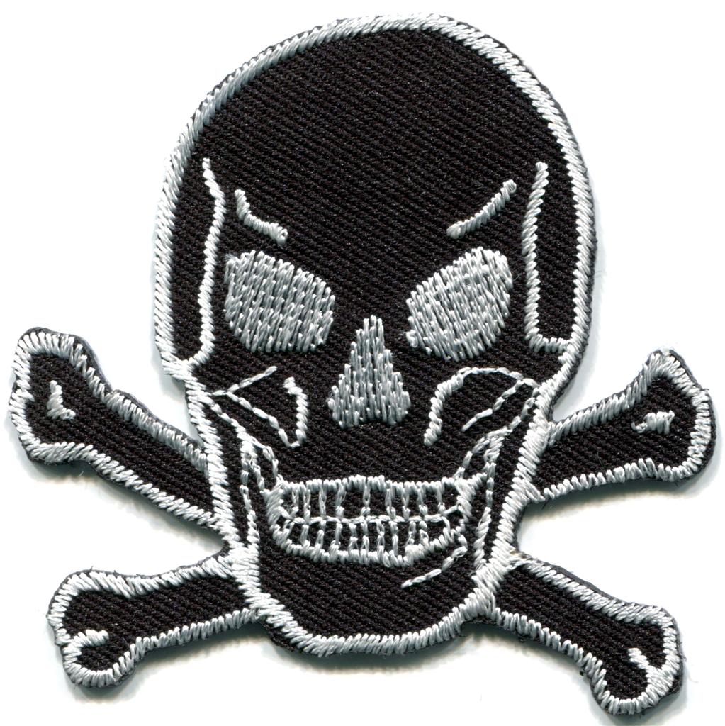 Skull & crossbones jolly roger flag applique iron-on patch new your ...