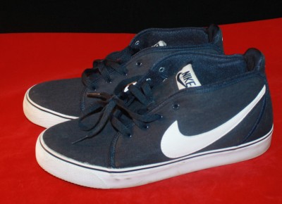 Mens NIKE Boat Deck Shoes Sneakers Navy Blue White Classic Canvas Size ...