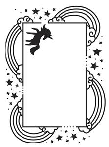 unicorn and rainbow frame 425 x 575 darice embossing folder border
