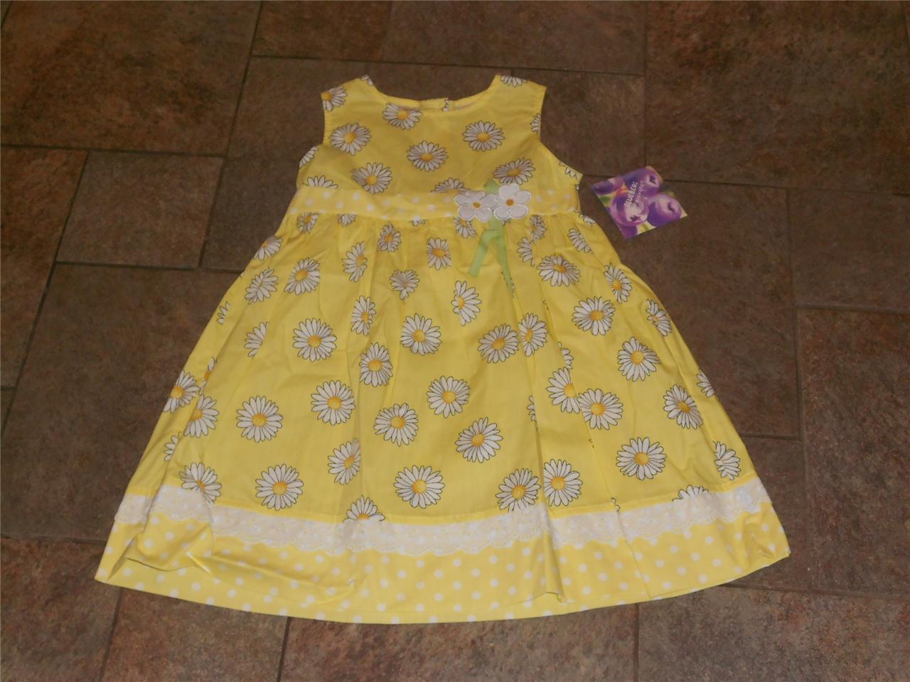 Blueberi Yellow Dress Sundress White Daisies Pretty 4 5 6 6X | eBay
