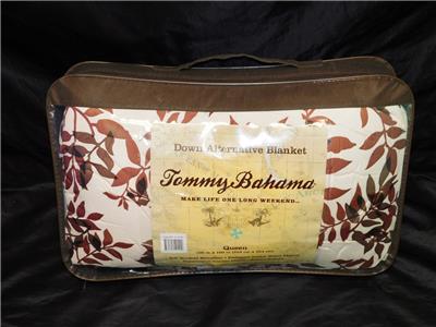 Tommy Bahama Brown Leaf Print Down Alternative Blanket ...