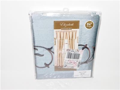 Elizabeth Window Set Blue Brown 58 X 84 Curtains New Drapes Jc