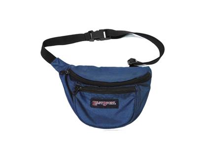 Belt Bag Adjustable 3 Zippers Retro Look Navy Blue Nylon Waist Pack Fanny Pack