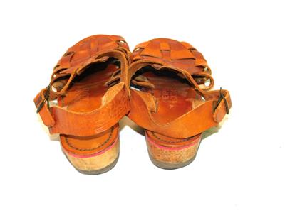 Newport Casuals 7 Brown Leather Fisherman Sandals Woven Ankle