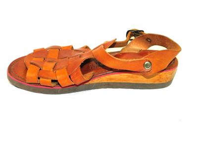 Newport Casuals 7 Brown Leather Fisherman Sandals Woven Ankle