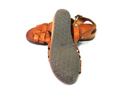 Newport Casuals 7 Brown Leather Fisherman Sandals Woven Ankle