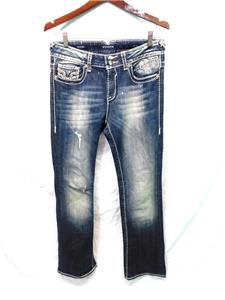Vigoss Size 8 x 33 The Chelsea Boot Cut Blue Jeans Mid ...
