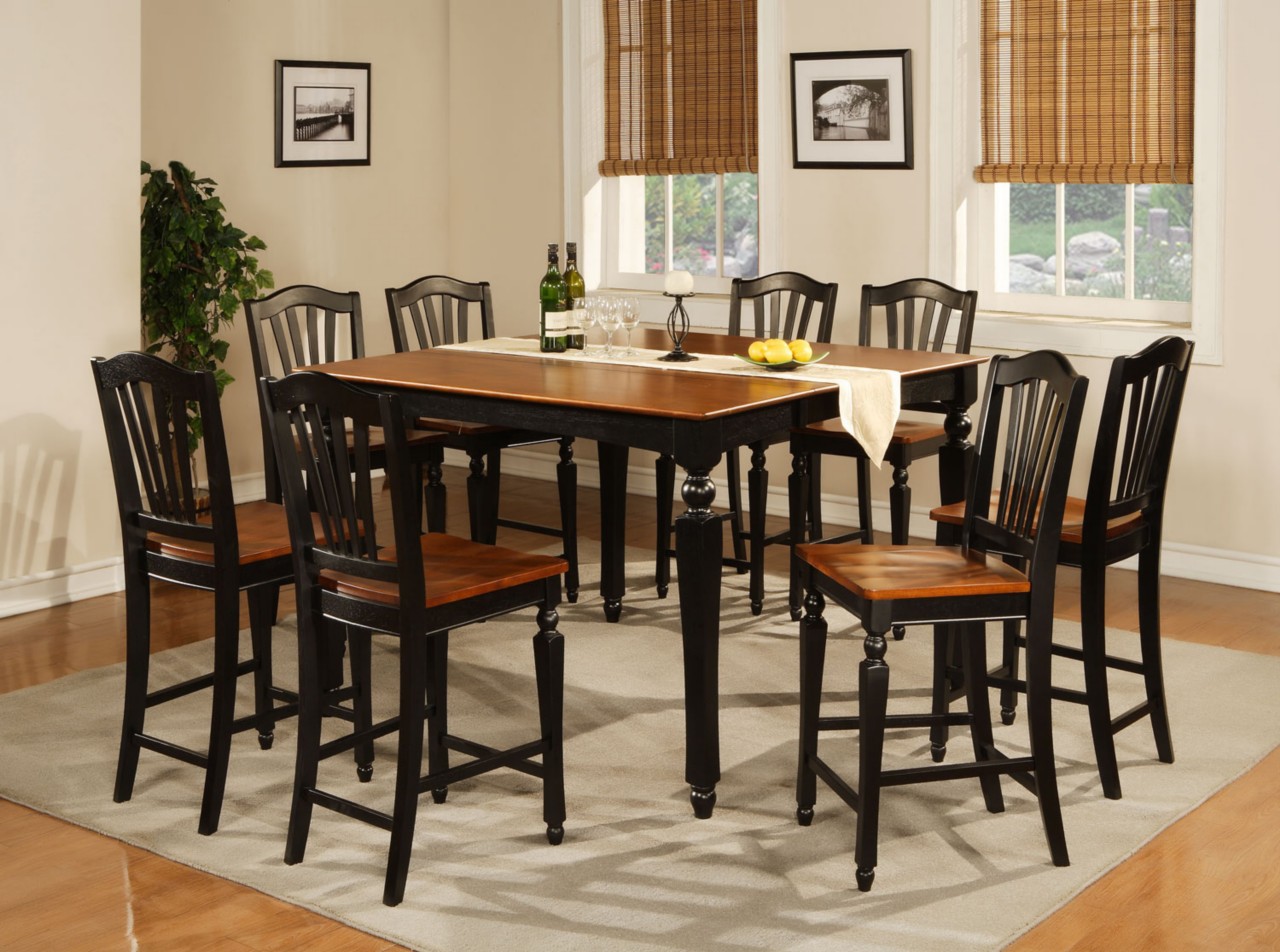 7PC SQUARE COUNTER HEIGHT DINING ROOM TABLE SET 6 STOOL
