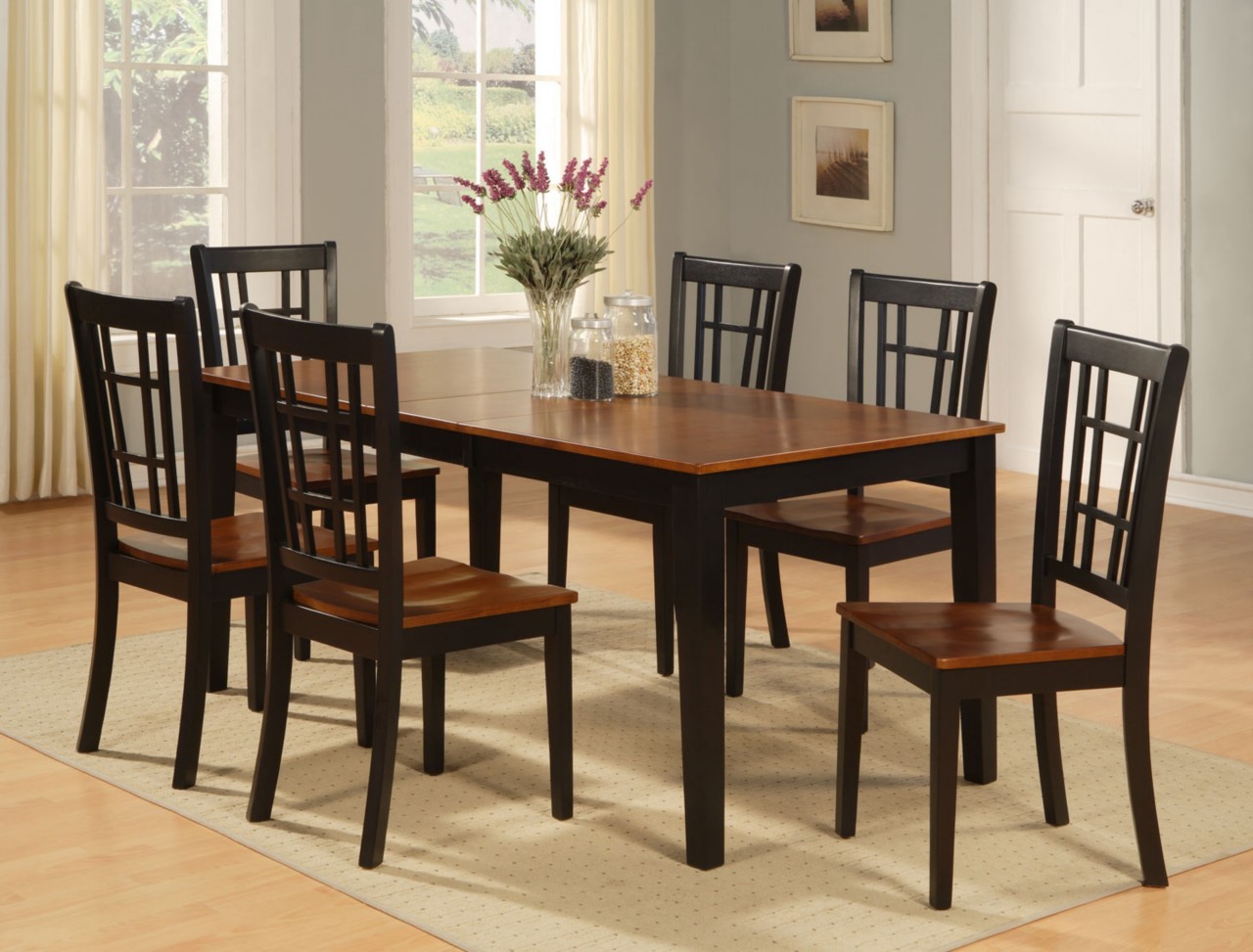 DINETTE KITCHEN DINING ROOM SET 7PC TABLE AND 6 CHAIRS | eBay