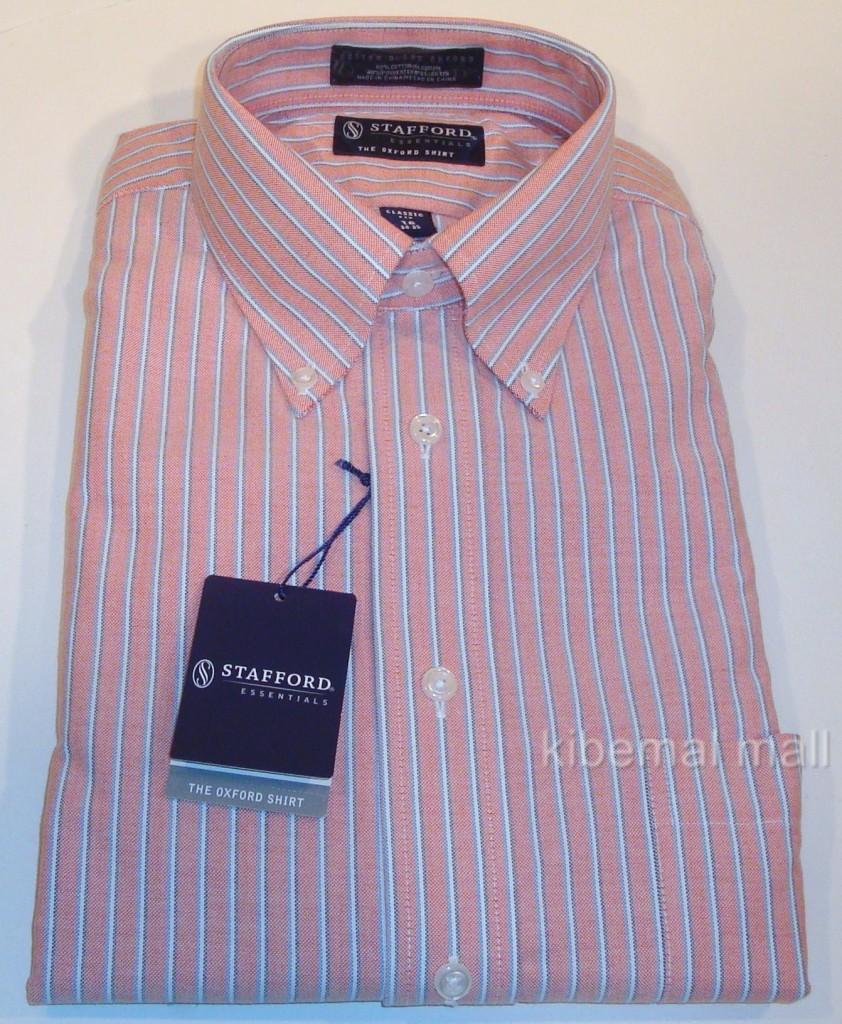 NWT STAFFORD Essentials Men's Oxford Shirt-Classic Fit-Long Sleeves ...