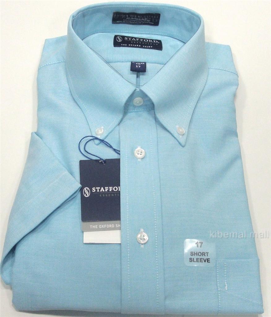 NWT~STAFFORD Men's Short Sleeve Regular Fit Oxford Dress Shirt Regular ...