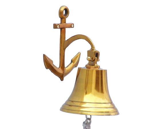 Brass Plated Bell Anchor Bracket Hanging Wall Decor