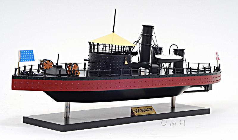 USS Monitor Civil War Ironclad Wooden Ship Scale Model
