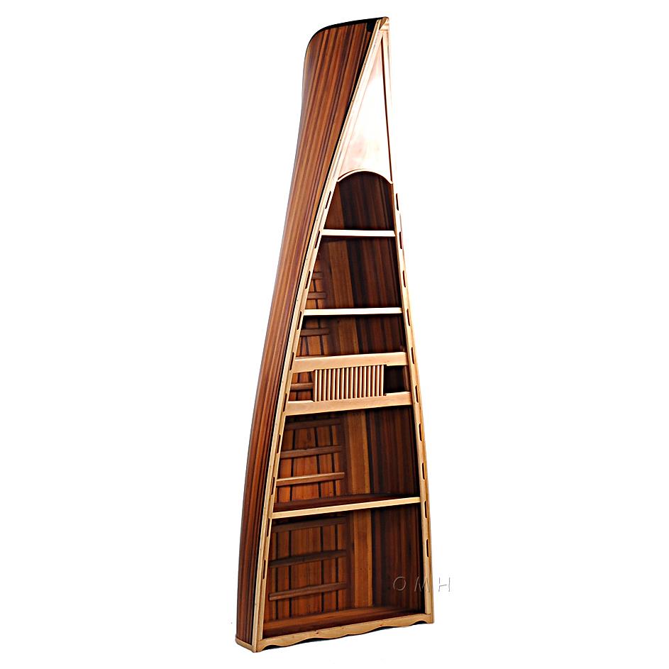 Canoe Bookcase Book Shelf Cedar Wood Strip Built